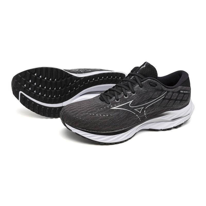 Mizuno Wave Inspire 20 Παπουτσια για Τρεξιμο ανδρικα μαυρα ασημι | Greece M1768OP