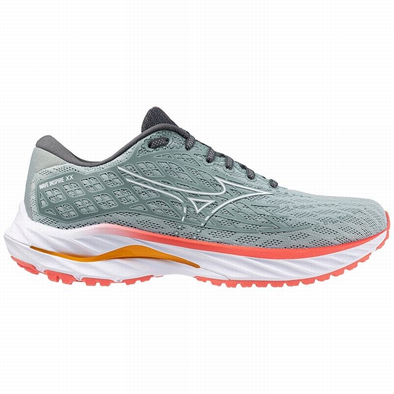 Mizuno Wave Inspire 20 Παπουτσια για Τρεξιμο γυναικεια γκρι ασπρα | Greece M2567PO