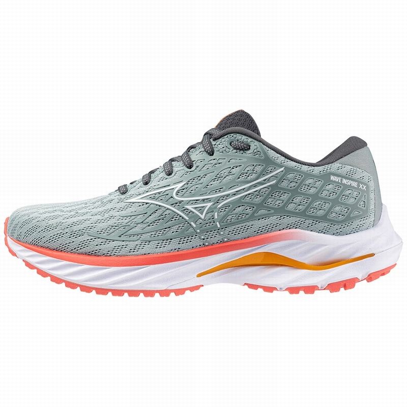 Mizuno Wave Inspire 20 Παπουτσια για Τρεξιμο γυναικεια γκρι ασπρα | Greece M2567PO