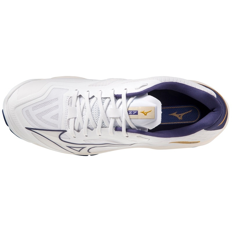 Mizuno Wave Lightning Z7 Παπουτσια Βολλευ γυναικεια ασπρα χρυσο χρωμα | Greece M3521HA