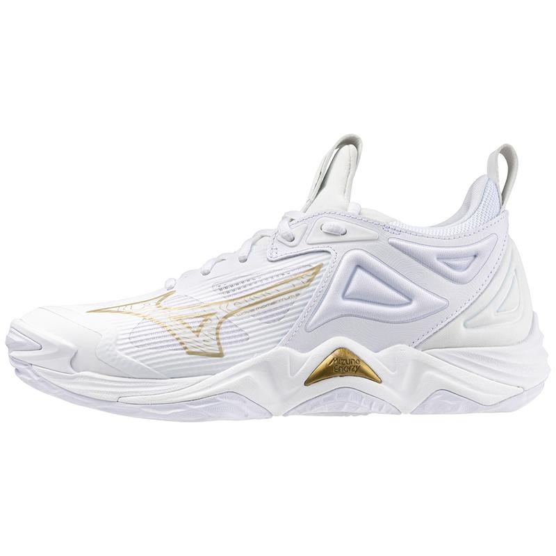 Mizuno Wave Momentum 3 Παπουτσια Βολλευ γυναικεια ασπρα χρυσο χρωμα | Greece M5917FJ