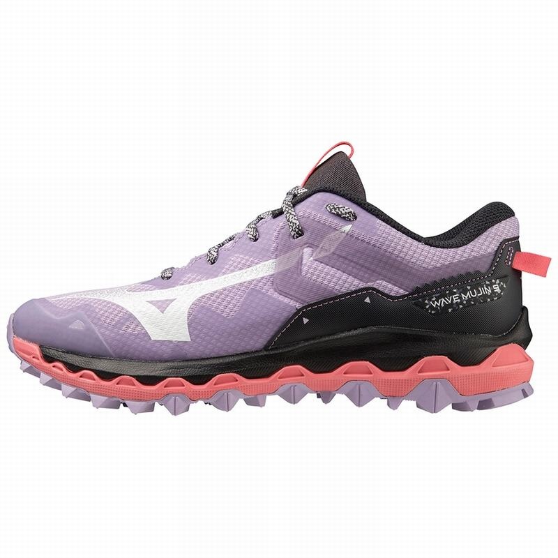 Mizuno Wave Mujin 9 Παπουτσια Trail γυναικεια μωβ ασπρα πορτοκαλι κοραλι | Greece M5820FE