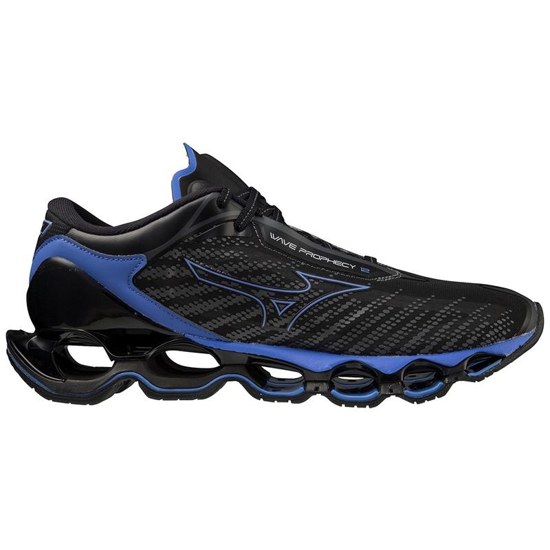 Mizuno Wave Prophecy 12 Παπουτσια για Τρεξιμο ανδρικα μαυρα μπλε | Greece M9682LP