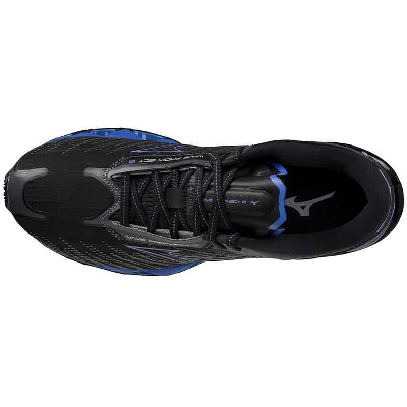 Mizuno Wave Prophecy 12 Παπουτσια για Τρεξιμο ανδρικα μαυρα μπλε | Greece M9682LP