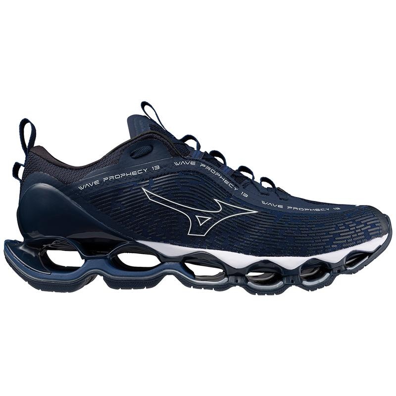 Mizuno Wave Prophecy 13 Παπουτσια για Τρεξιμο ανδρικα σκουρο μπλε ασπρα | Greece M6538SJ