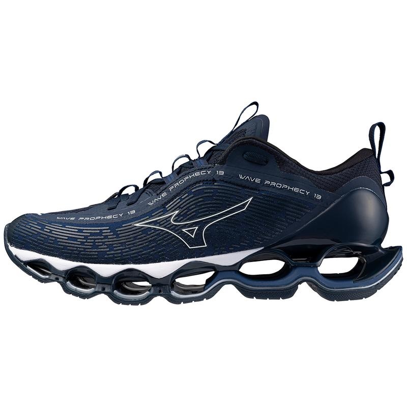 Mizuno Wave Prophecy 13 Παπουτσια για Τρεξιμο ανδρικα σκουρο μπλε ασπρα | Greece M6538SJ