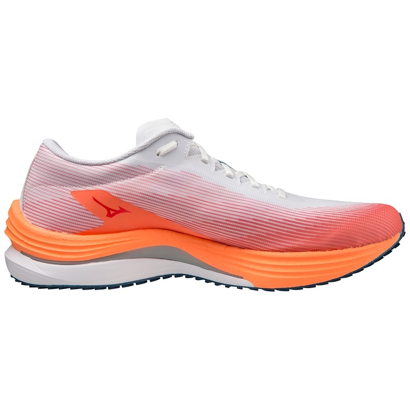 Mizuno Wave Rebellion Flash Παπουτσια για Τρεξιμο ανδρικα ασπρα ασημι ανοιχτο πορτοκαλι | Greece M3064PB