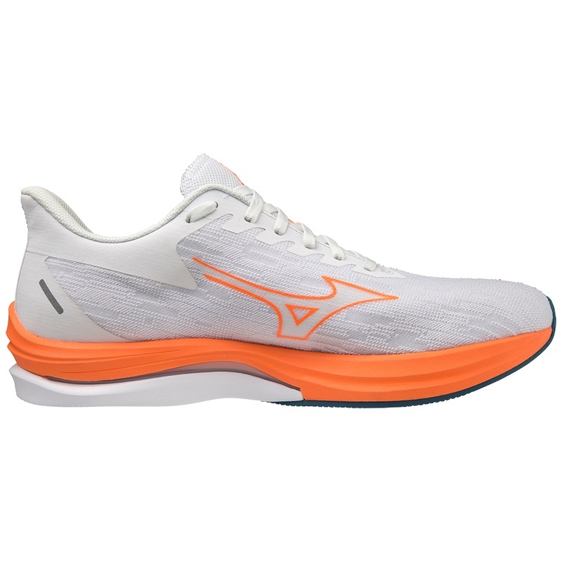 Mizuno Wave Rebellion Sonic Παπουτσια για Τρεξιμο ανδρικα ασπρα ανοιχτο πορτοκαλι μπλε | Greece M5329OD