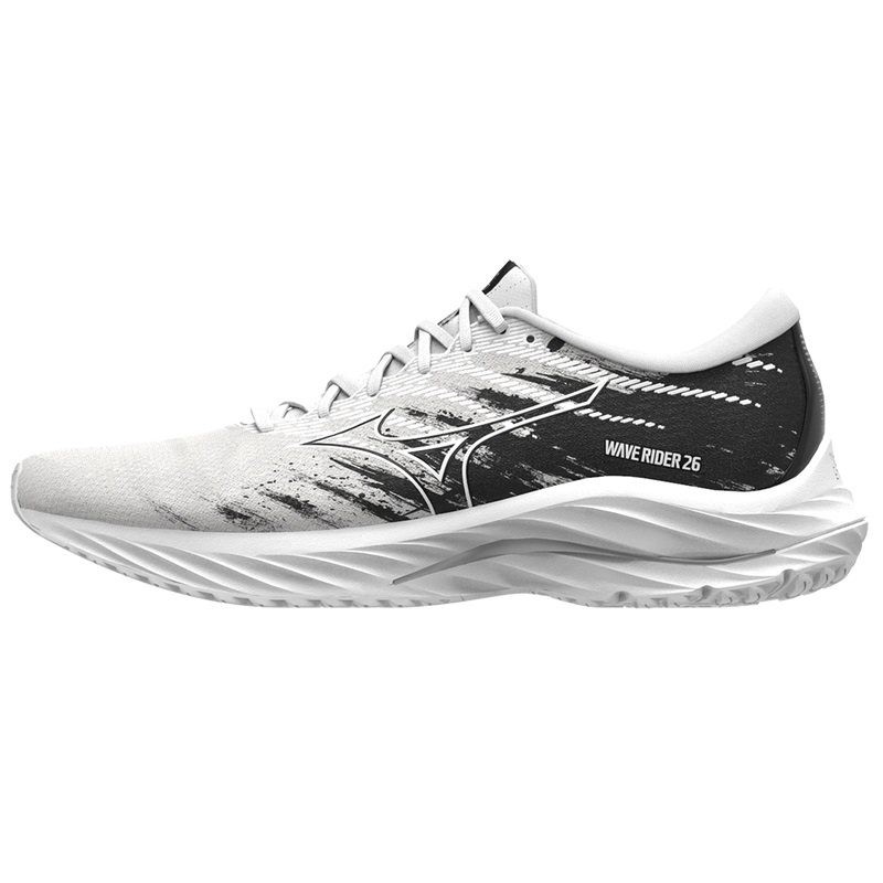 Mizuno Wave Rider 26 Παπουτσια για Τρεξιμο ανδρικα ασπρα μαυρα | Greece M1325CA