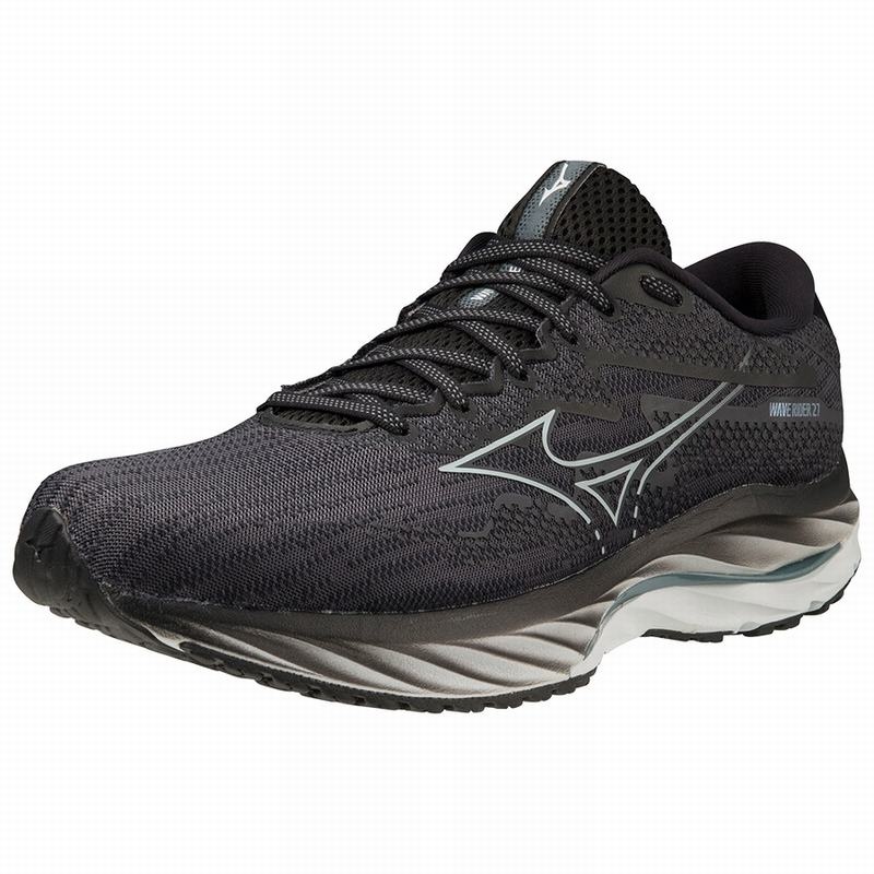 Mizuno Wave Rider 27 Παπουτσια για Τρεξιμο ανδρικα μπλε μαυρα | Greece M3187FM