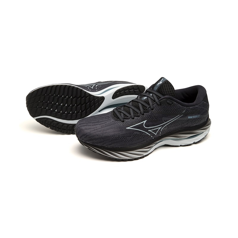 Mizuno Wave Rider 27 Παπουτσια για Τρεξιμο ανδρικα μπλε μαυρα | Greece M3187FM