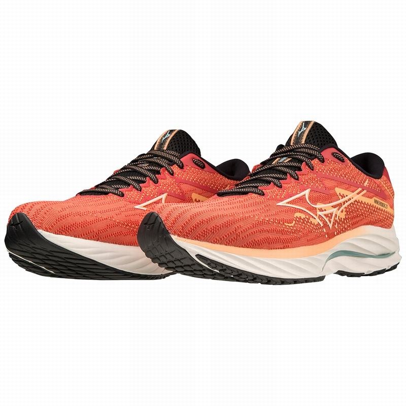 Mizuno Wave Rider 27 Παπουτσια για Τρεξιμο ανδρικα κοραλι ασπρα | Greece M6129VA