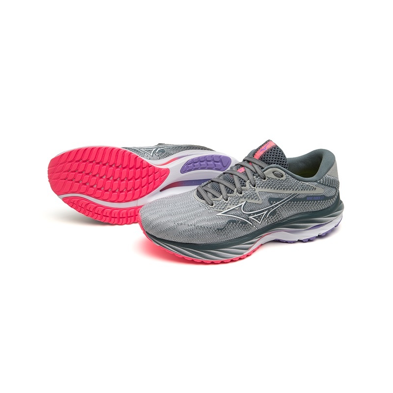 Mizuno Wave Rider 27 Παπουτσια για Τρεξιμο γυναικεια μπλε ασπρα ροζ | Greece M2395QR