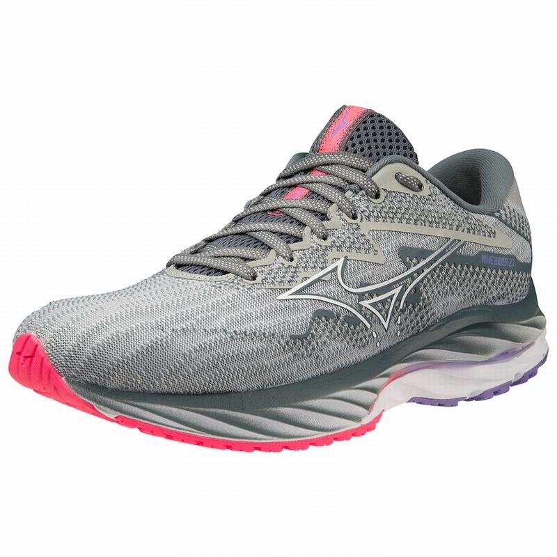 Mizuno Wave Rider 27 Παπουτσια για Τρεξιμο γυναικεια μπλε ασπρα ροζ | Greece M2395QR