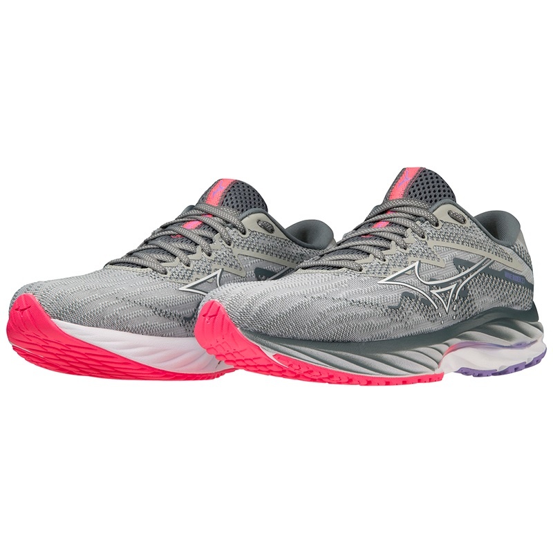 Mizuno Wave Rider 27 Παπουτσια για Τρεξιμο γυναικεια μπλε ασπρα ροζ | Greece M2395QR