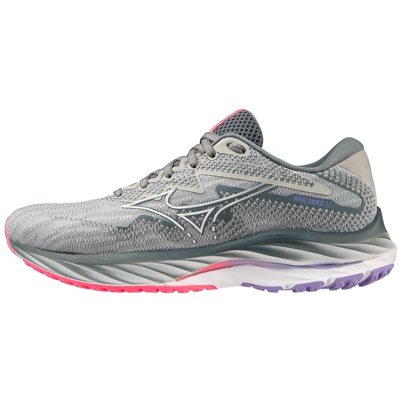 Mizuno Wave Rider 27 Παπουτσια για Τρεξιμο γυναικεια μπλε ασπρα ροζ | Greece M2395QR