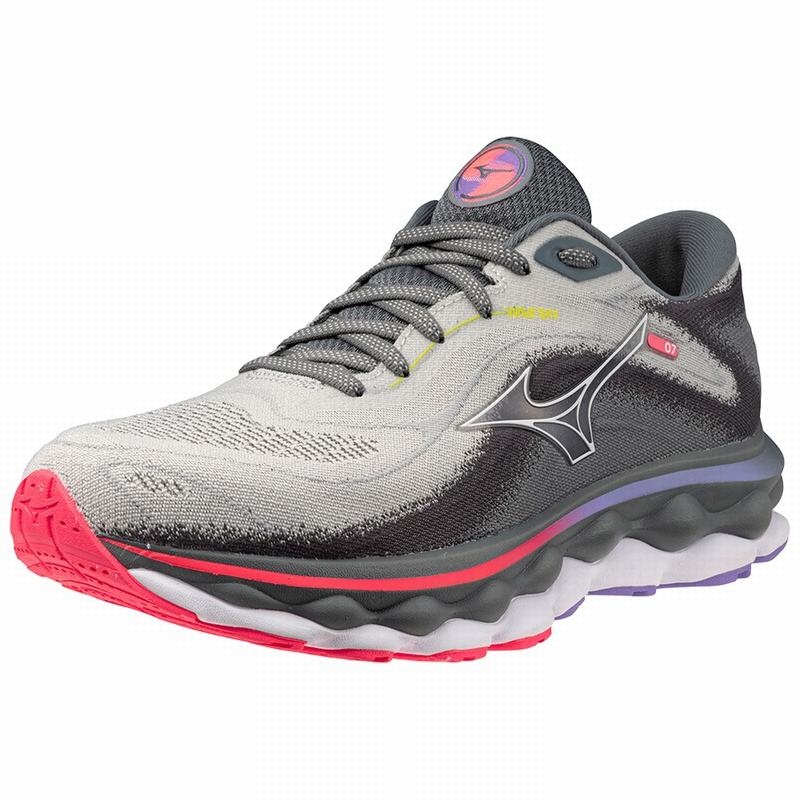 Mizuno Wave Sky 7 Παπουτσια για Τρεξιμο γυναικεια μπλε ασπρα ροζ | Greece M1874SJ