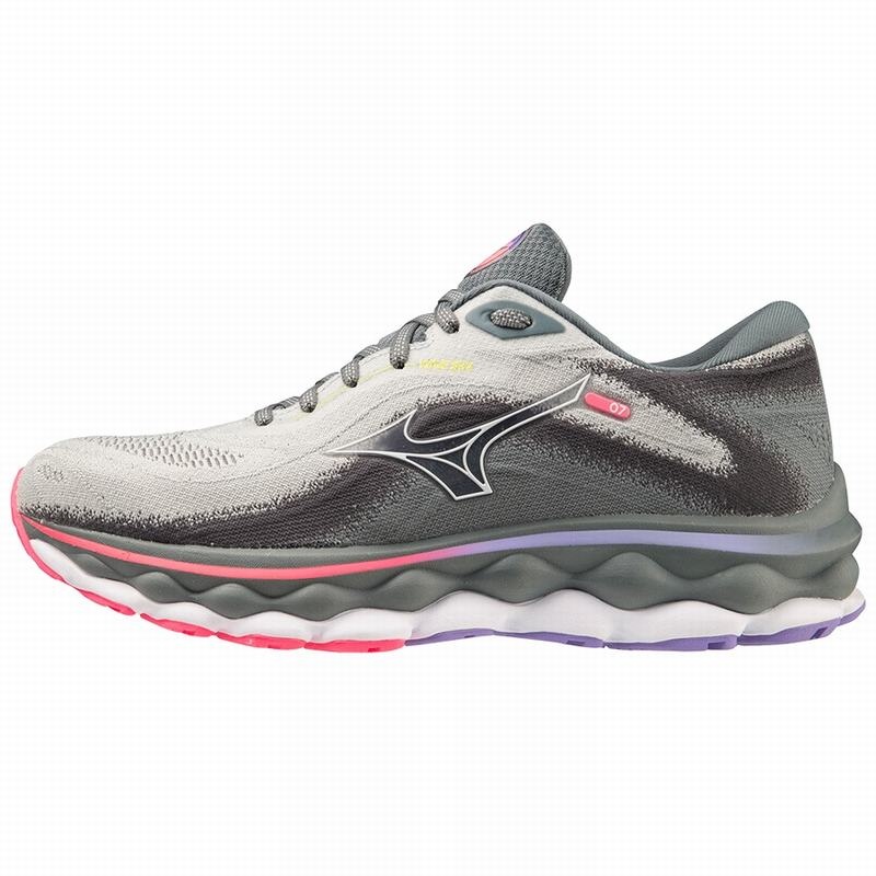 Mizuno Wave Sky 7 Παπουτσια για Τρεξιμο γυναικεια μπλε ασπρα ροζ | Greece M1874SJ