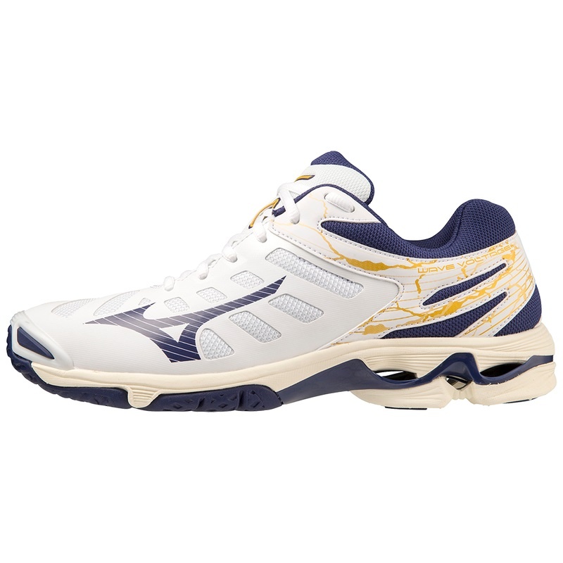 Mizuno Wave Voltage Παπουτσια Βολλευ ανδρικα ασπρα χρυσο χρωμα | Greece M9065VF