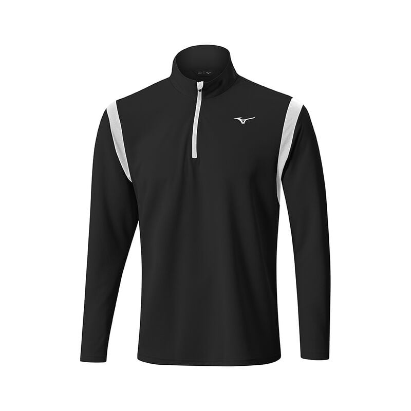 Mizuno Χειμερινά Breeze Elite 1/4 Zip Αριστος ανδρικα μαυρα | Greece M7162JW