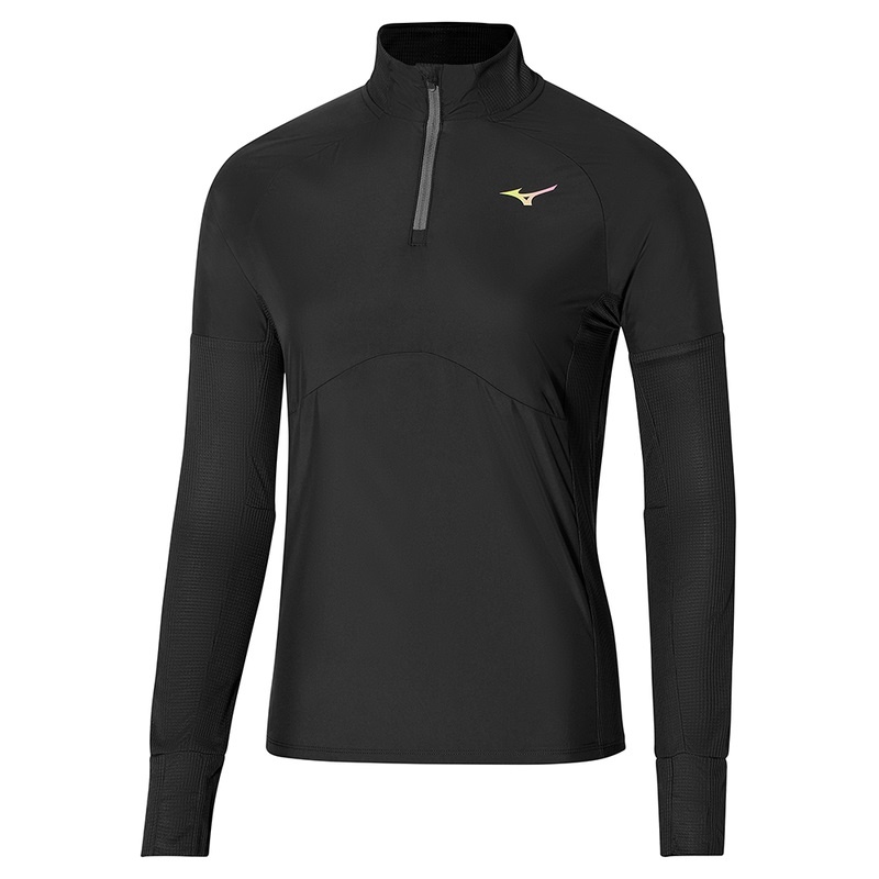 Mizuno Υβρίδιο LS Tee μπλουζακια γυναικεια μαυρα | Greece M6508OB