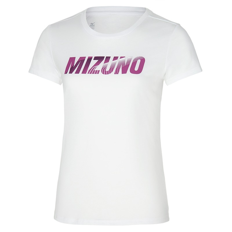 Mizuno σταμπεσ Tee μπλουζακια γυναικεια ασπρα | Greece M4582KF