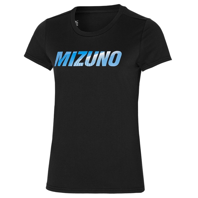 Mizuno σταμπεσ Tee μπλουζακια γυναικεια μαυρα | Greece M9304FR